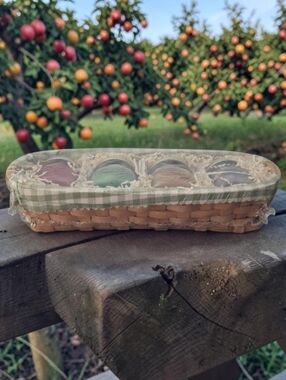 Gift Basket 4 Fruit Scented Candles Glass Mason Jars W/Lids Apple/ Pear/ Cherry/